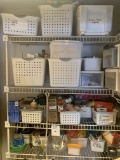 Large Group Of Storage Totes, Nails, Building Supplies, Etc…