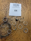 Twelve Rings Several Sterling .925 Some With Stones