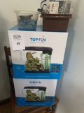 Pair Of Topfin Underwater Worlds 3.5 Gallon Fish Tanks New In Boxes