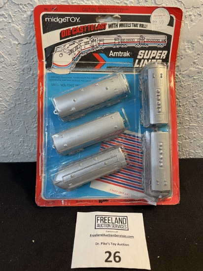 Midgetoy Die-Cast to Last AMTRAK SUPER LINES Train in Original Package