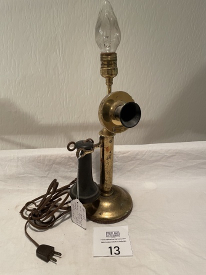 Western Electric American Bell Telephone BRASS Candlestick made into a Lamp