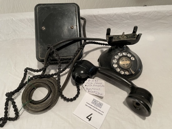 AE Monophone round base desk telephone 1930s w/ringer box