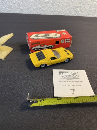 rare Solido Roll Free MARX yellow Lamborghini P400 Mlura in original box Made in France