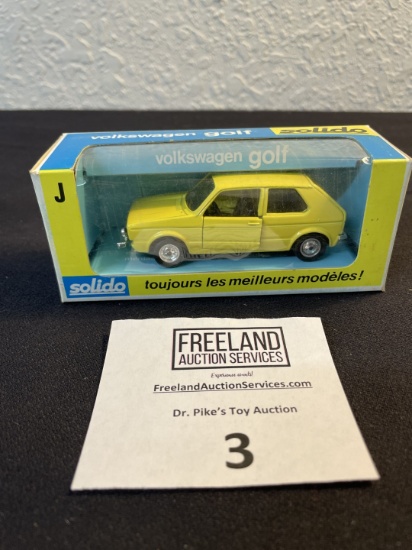 Solido VOLKSWAGEN GOLF yellow die-cast model in original box