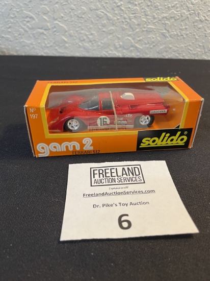 Solido GAM 2 Ferrari 512 RED Die-Cast race car in original box