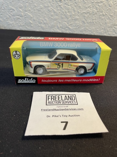 Solido BMW 3000 Rallye White Die-Cast race car in original box