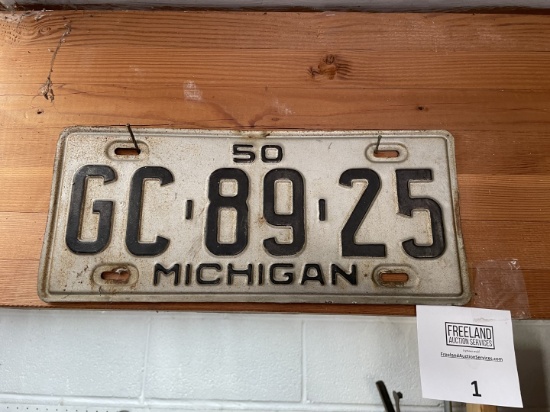 1950 MICHIGAN License Plate GC*89*25
