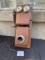 Manhattan two box wooden wall compact telephone with Long Pole receiver