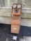 National Bell Telephone two box wooden wall telephone with watchcase receiver