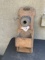Stromberg Carlson unique fiddleback oak wall telephone with embossed faceplate