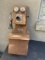 Standard Telephone & Electric Co. Madison WI oak wall telephone with Milde Transmitter