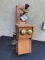 Oak Chicago Telephone Supply Company fiddleback with beveled edge Chicago transmitter