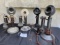 FOUR antique candlestick telephones Kellogg, Stromberg Carlson and WE