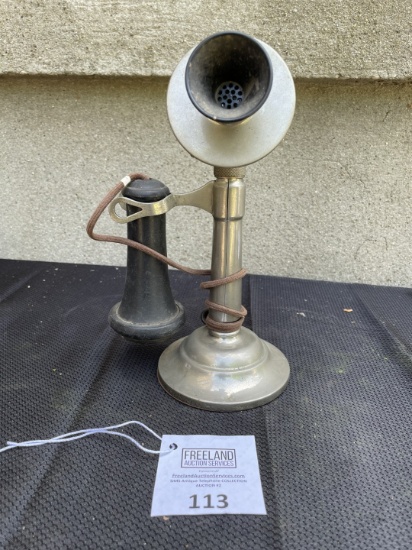 Century Split Shaft Nickel Candlestick Telephone