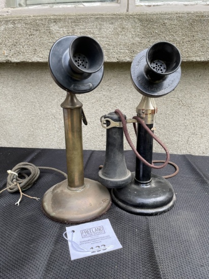 Pair of Candlestick Telephones Western Electric 20DA & Leich Electric