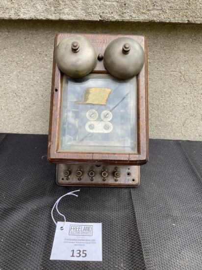 Western Electric Telephone GLASS FRONT Top Box stamped 333221
