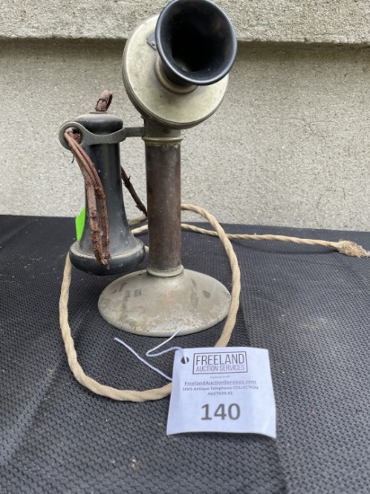unusual Central Telephone & Electric Long Distance Transmitter Candlestick Telephone
