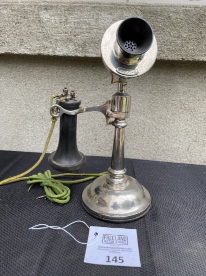 Western Electric #10 nickel Candlestick Telephone w/Terminal Top receiver