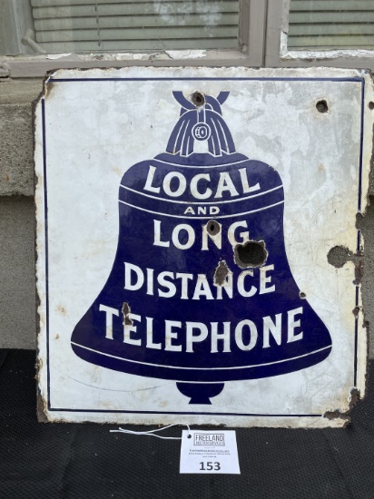 Local & Long Distance Telephone Bell System 1903 porcelain sign