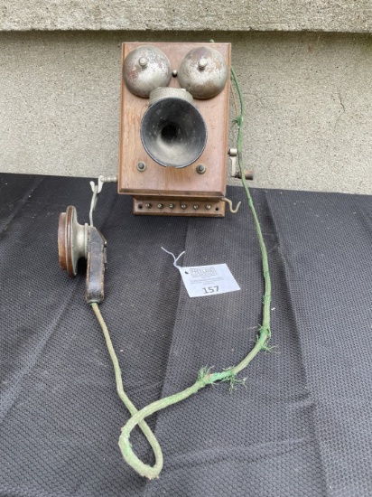 rare BERLINER'S UNIVERSAL TRANSMITTER wood telephone