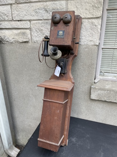 unique American Electric tandem wall telephone with Pony receiver