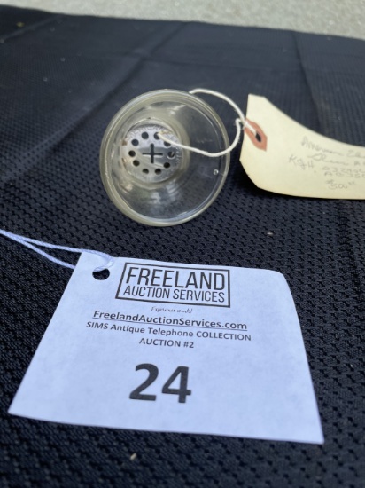 rare marked American Electric GLASS Telephone Mouthpiece