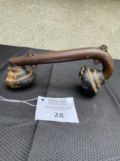 rare C. HIGGINS Napoleon Ohio telephone handset pat 1894