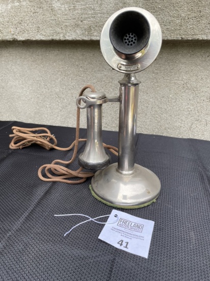 unusual Nickel Western Electric 20-P candlestick telephone