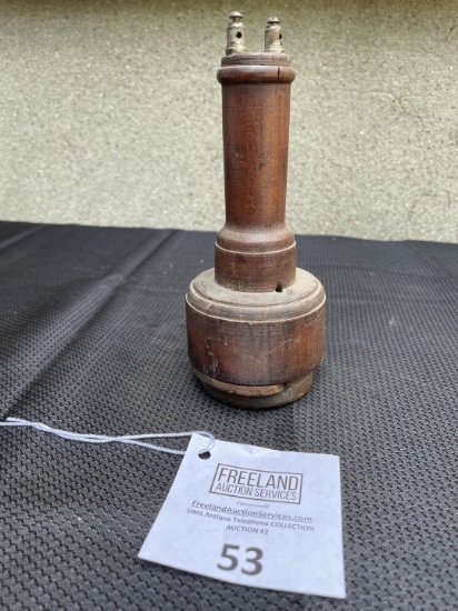 1880s primitive wooden terminal top telephone receiver