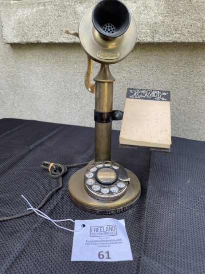 Western Electric 1920s dial candlestick telephone with Writing attachment