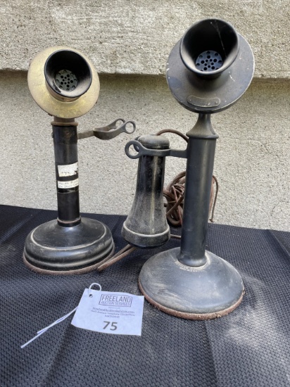 Pair of Candlestick Telephones Kellogg and Western Electric