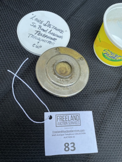 "Long Distance" South Bend Indiana Telephone Transmitter & Cup