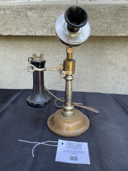 Western Electric #10 tapered shaft candlestick telephone with PONY Receiver