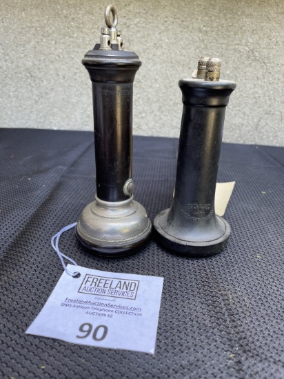 Pair of Terminal Top telephone Receivers Ericson & Solid