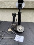 English black dial candlestick telephone in working condition