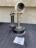 American Electric Fluted Shaft Candlestick Telephone with terminal top receiver