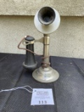 Century Split Shaft Nickel Candlestick Telephone