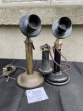 Pair of Candlestick Telephones Western Electric 20DA & Leich Electric