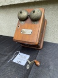 National Telephone Co Top box 1890s walnut with crank and magneto