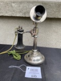 Western Electric #10 nickel Candlestick Telephone w/Terminal Top receiver