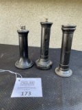 Three antique telephone terminal top receivers