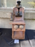 early 1900s walnut Stromberg Carlson Fiddleback wall telephone