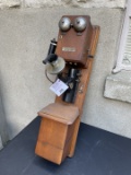 Chas. A. Casperke Electrical Supplies Brandenburg, KY Oak wall telephone