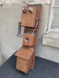 Walnut 3 box Property of American Bell Telephone Co. Telephone with Glass battery jar