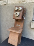 Standard Telephone & Electric Co. Madison WI oak wall telephone with Milde Transmitter