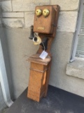 Acme Electric Co. Chicago IL Oak wall tandem telephone