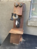 1883 American Bell Telephone Western Electric walnut Double Box telephone with #5 arm