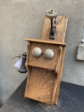 Central Telephone & Electric St. Louis MO Oak Fiddleback telephone