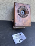 unknown 1880s primitive wooden transmitter or string telephone