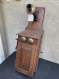 Western Electric 1894 Walnut Fiddleback wall telephone